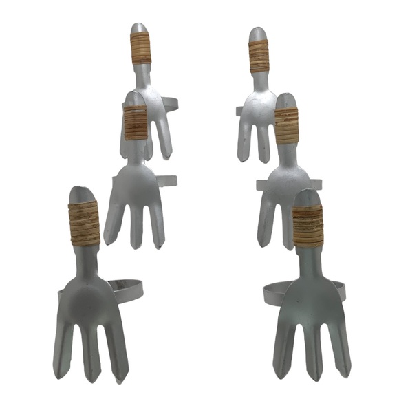 Napkin rings for Gardner silver wood twine set of 6 - Picture 4 of 5